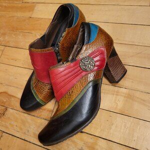 L'Artiste Women's Shoes Size 39 EUR (8.5-9 US) — Multi-Color Leather - Handpaint